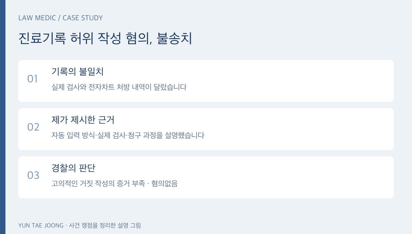 진료기록부 허위 작성 혐의에 대한 대응과 의료법위반 불송치 결과