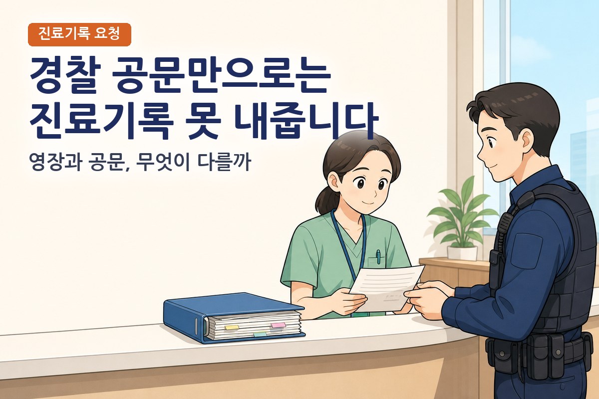 경찰의 진료기록 요청 응해야 할까요? 영장과 공문의 차이