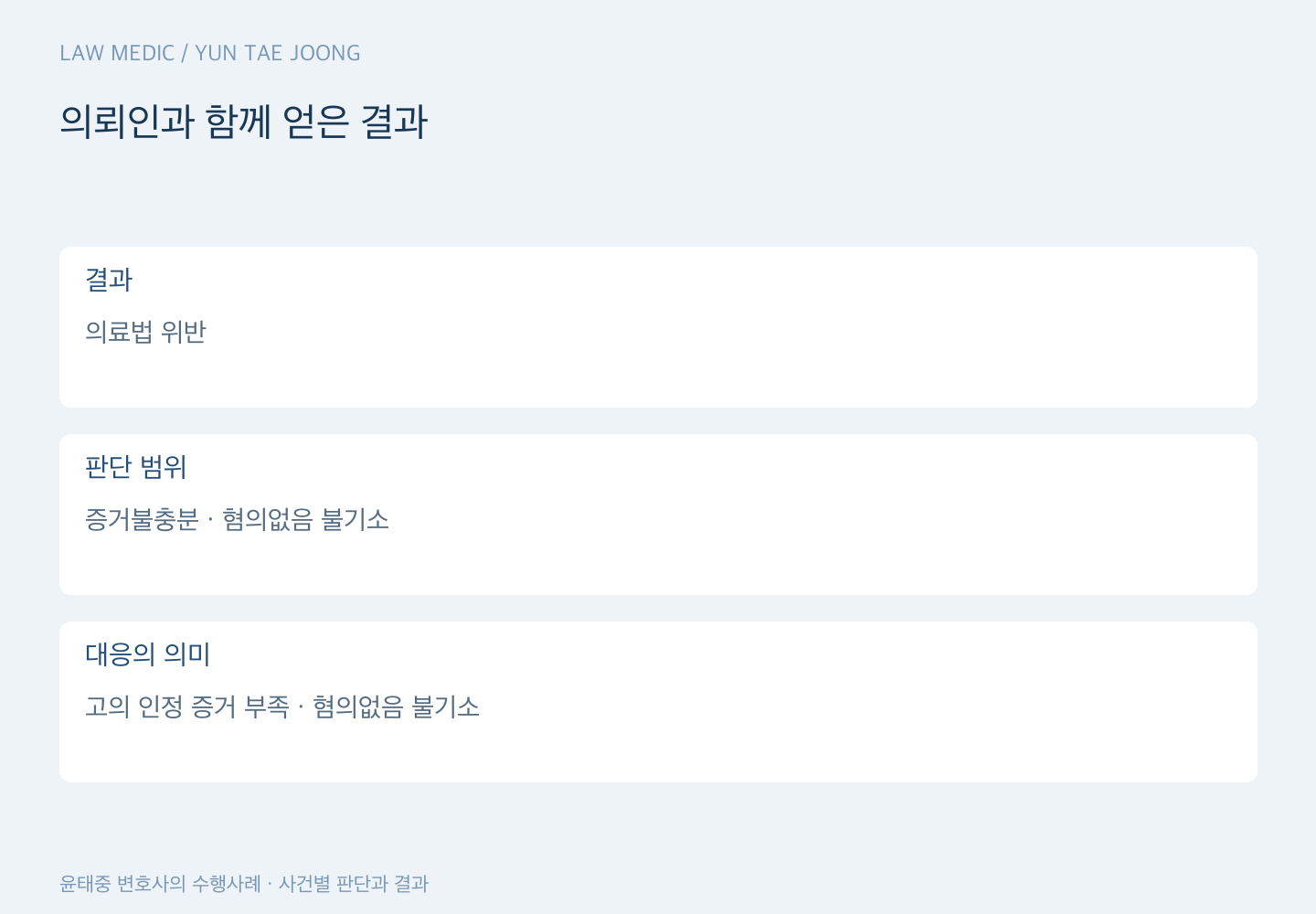 의뢰인과 함께 얻은 결과