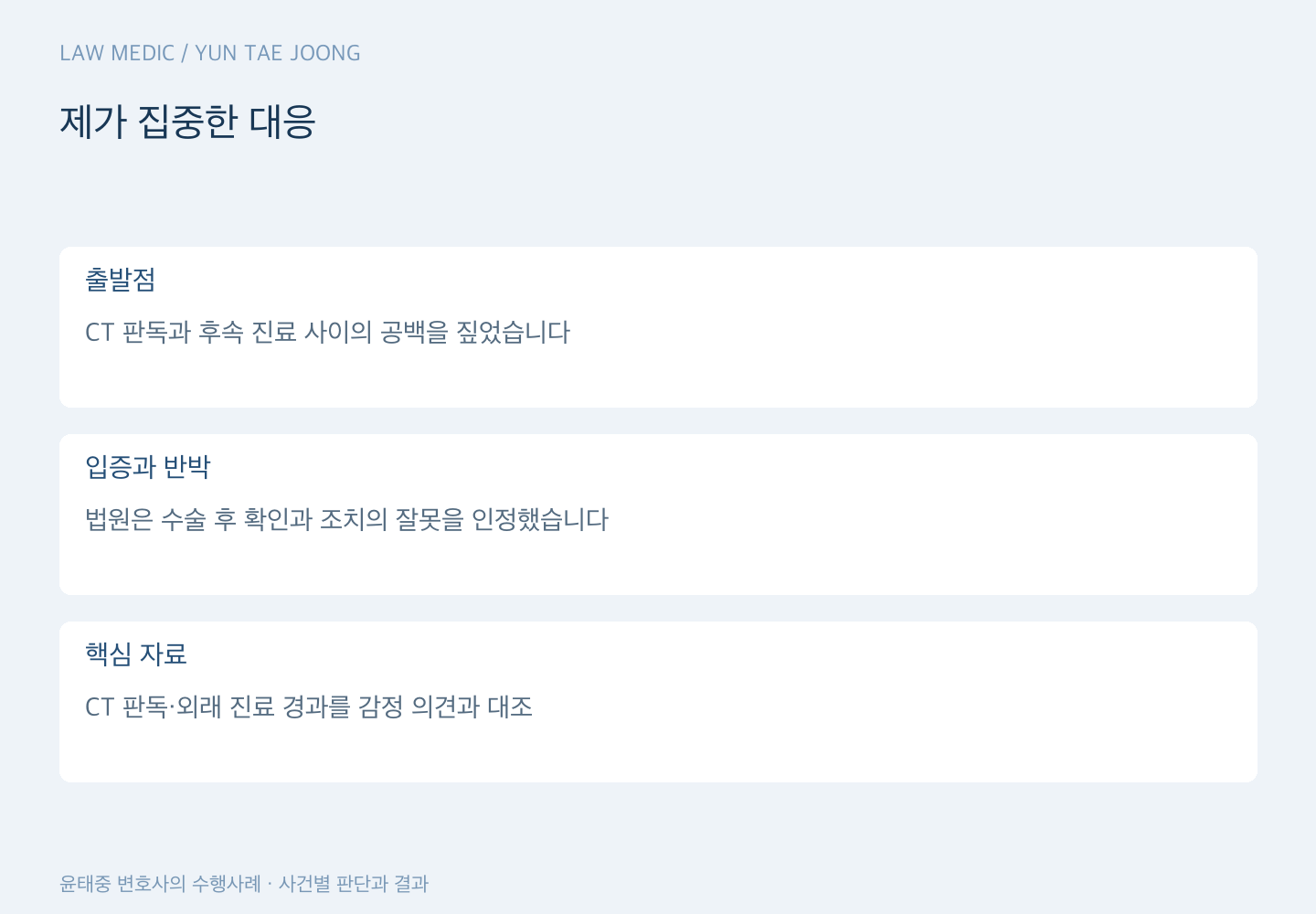 제가 집중한 대응