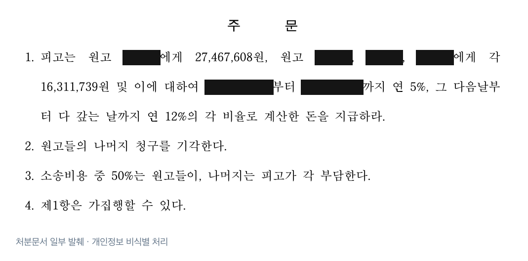 처분 결과 · 처분문서 일부 발췌 · 개인정보 비식별 처리