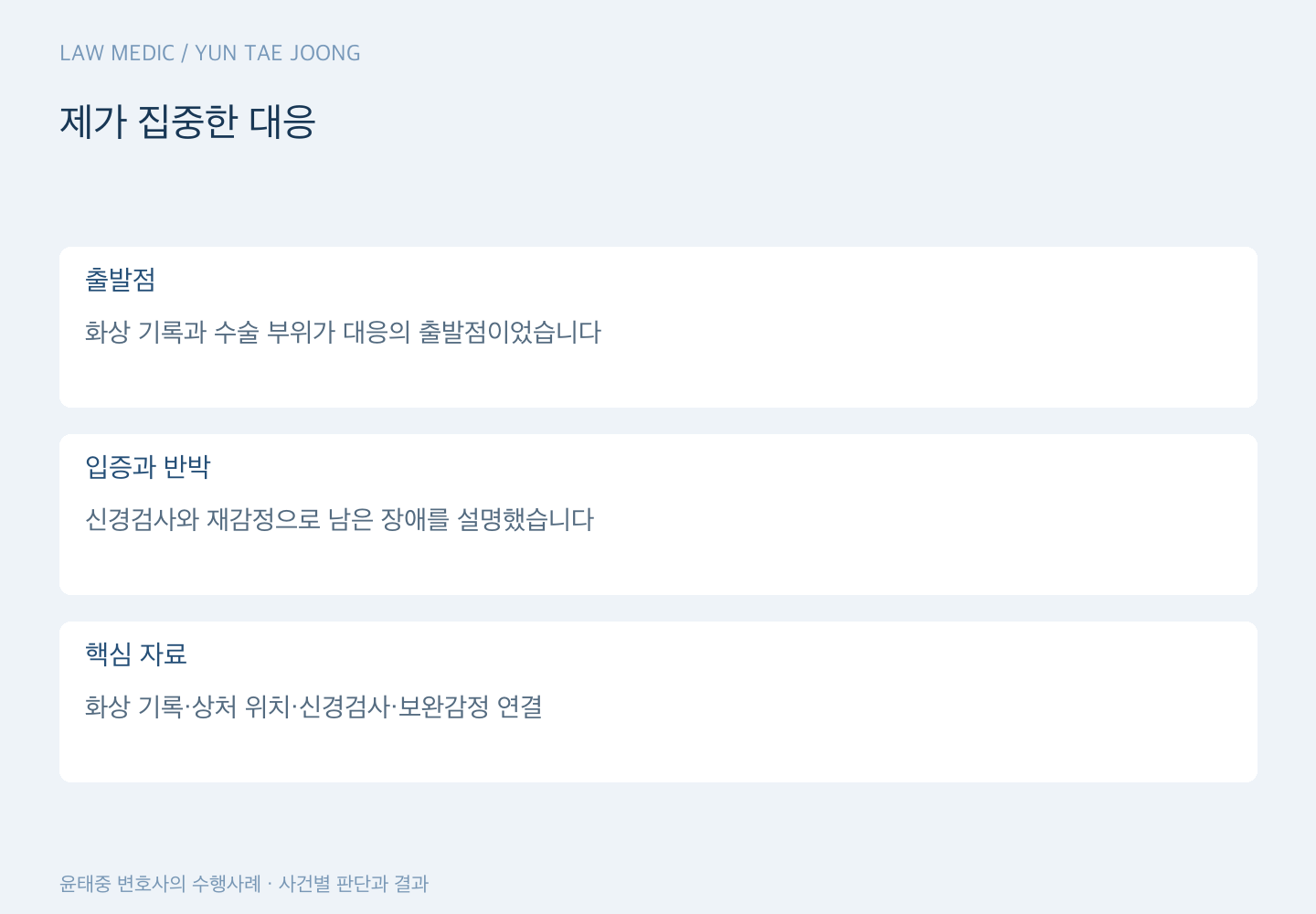 제가 집중한 대응